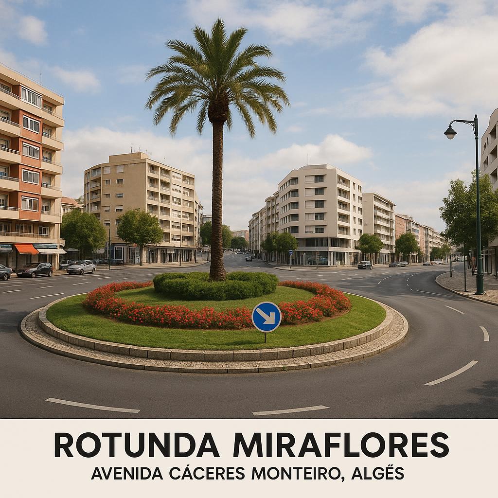 Rotunda Miraflores in Alges, Portugal