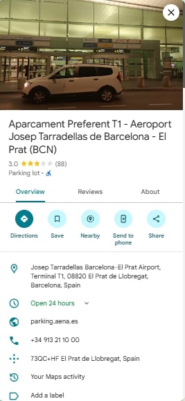 Aparcament Preferent T1 Aeroport Josep Tarradellas de Barcelona El Prat BCN