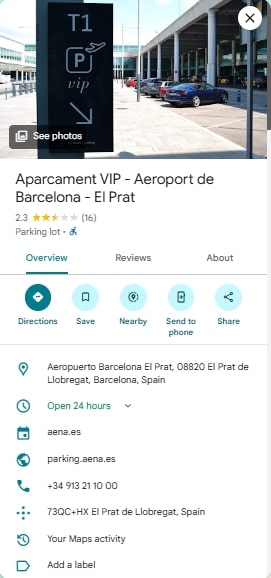 Aparcament VIP Aeroport de Barcelona El Prat