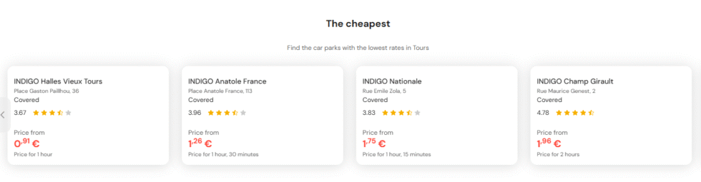 Cheapest Parking in tours