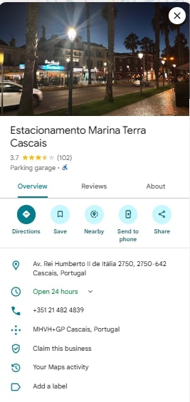 Estacionamento Marina Terra Cascais