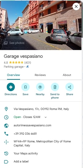 Garage vespasiano