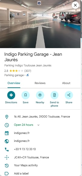 Indigo Parking Garage Jean Jaures