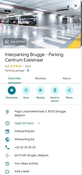 Interparking Brugge Parking Centrum Ezelstraat