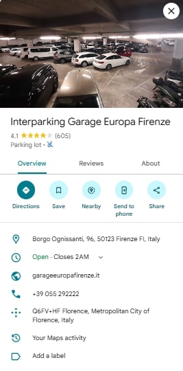 Interparking Garage Europa Firenze