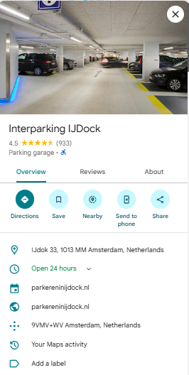 Beste Parkpl tze in der N he des - Interparking IJDock 