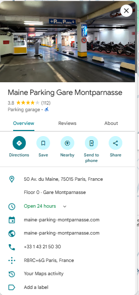 Maine Parking Gare Montparnasse