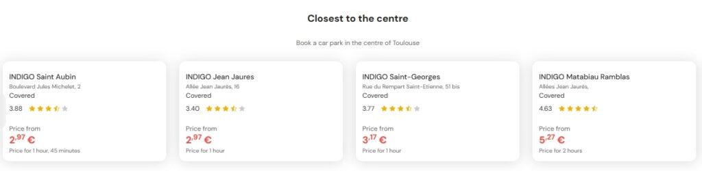 Most Central Parking in Toulouse