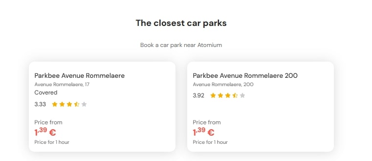 Most central parking in Atomium