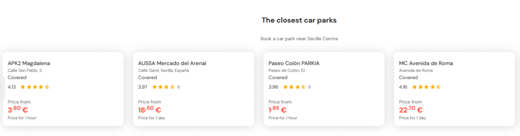 Most central parking in Seville Centre