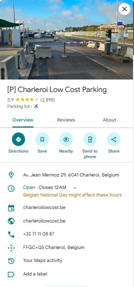 P Charleroi Low Cost Parking