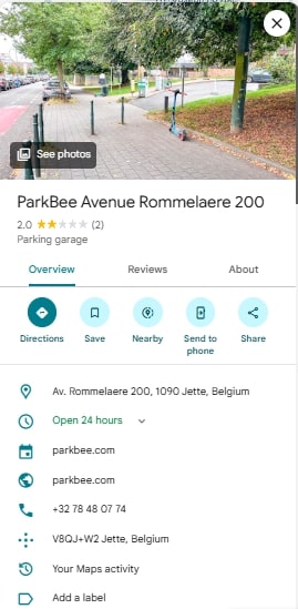 ParkBee Avenue Rommelaere 200