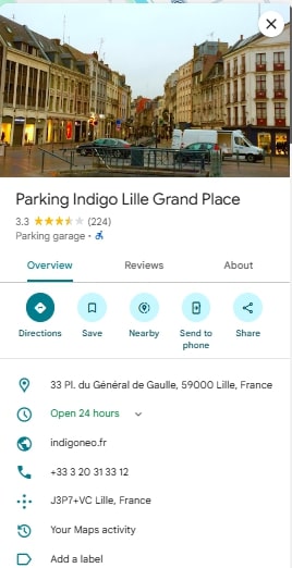 Parking Indigo Lille Grand Place