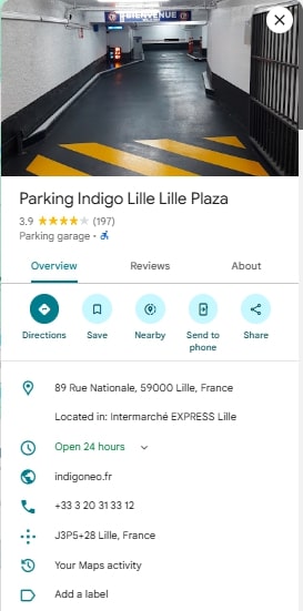 Parking Indigo Lille Lille Plaza