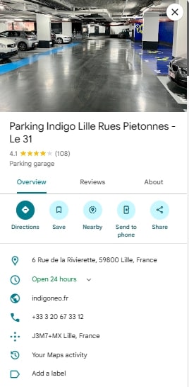Parking Indigo Lille Rues Pietonnes Le 31