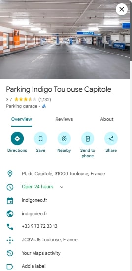 Parking Indigo Toulouse Capitole