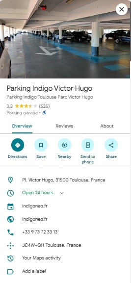 Parking Indigo Victor Hugo