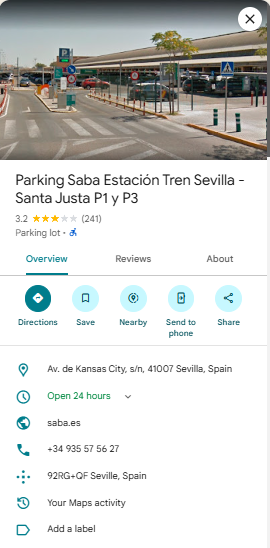Parking Saba Estacion Tren Sevilla