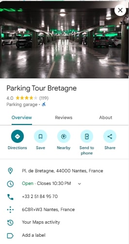 Parking Tour Bretagne