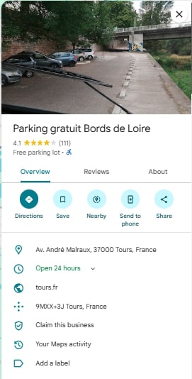 Parking gratuit Bords de Loire