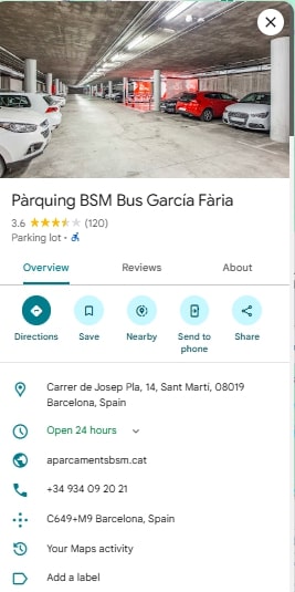 Parquing BSM Bus Garcia Faria