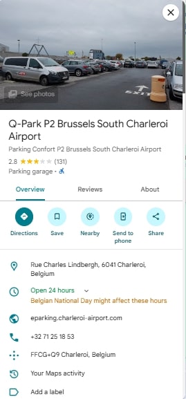Q Park P2 Brussels South Charleroi Airport