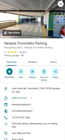 Venezia Tronchetto Parking