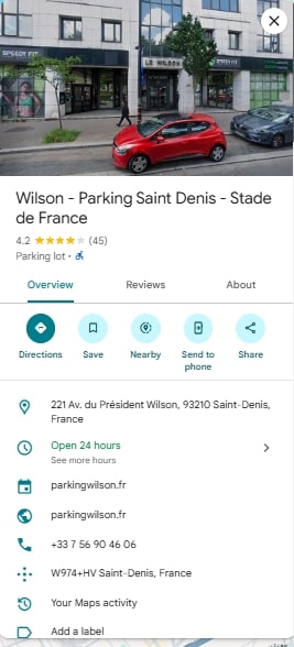 Wilson Parking Saint Denis Stade de France