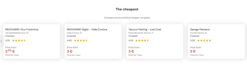 parking le moins cher à la gare de Florence Santa Maria Novella