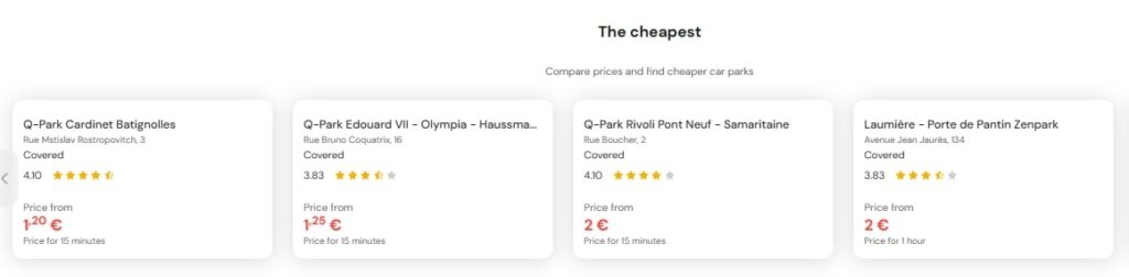 cheapest parking in Gare du Nord