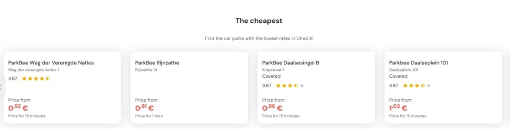 cheapest parking in utrecht
