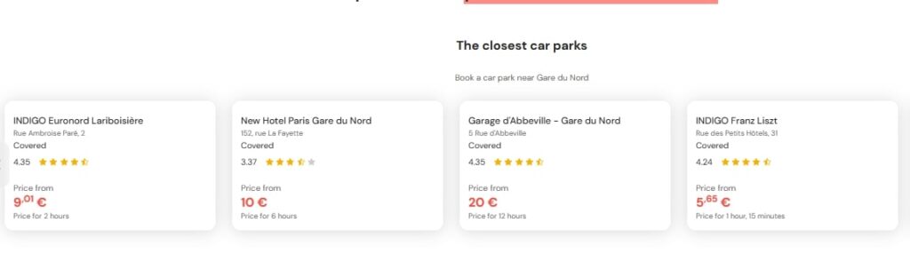 most central parking in Gare du Nord