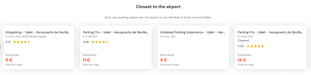 most central parking in Seville Airport SVQ