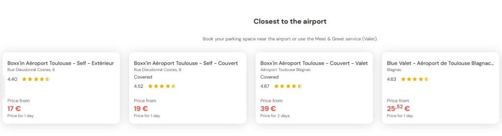 most central parking in Toulouse Blagnac Airport