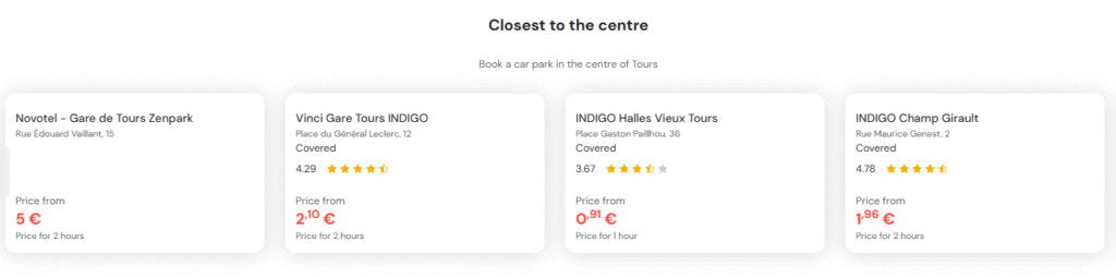 most central parking in tours