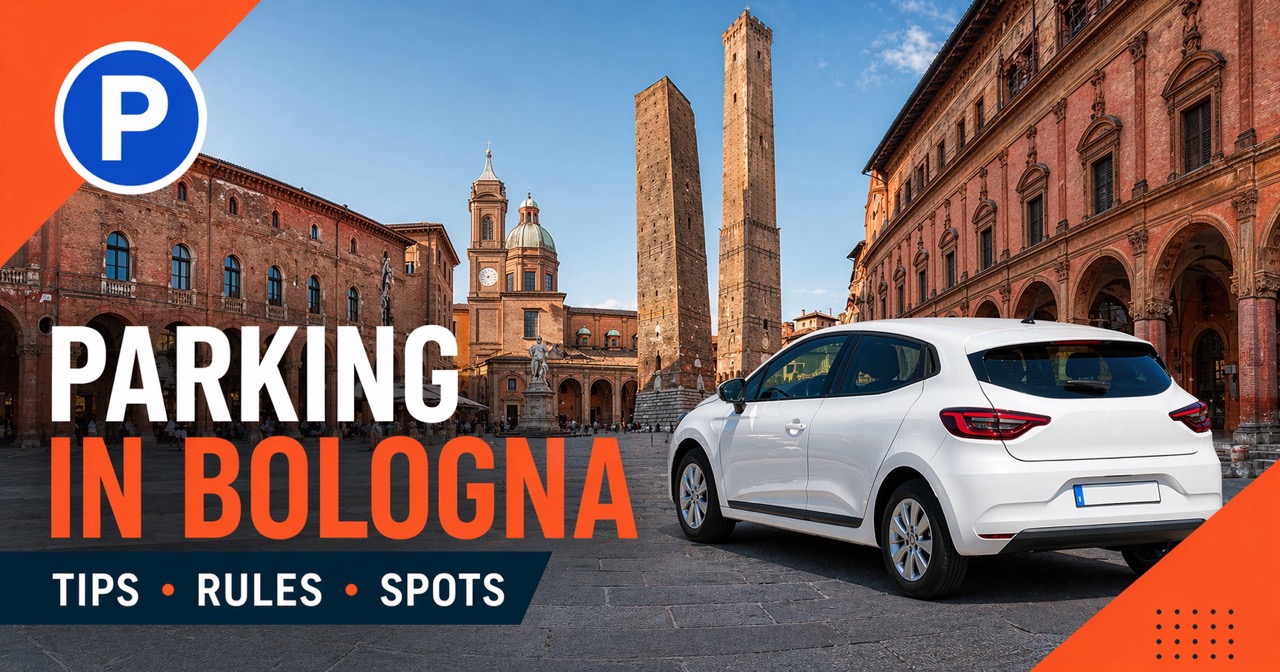 Parking in Bologna — guide to ZTL zones, garages and prices with Two Towers skyline