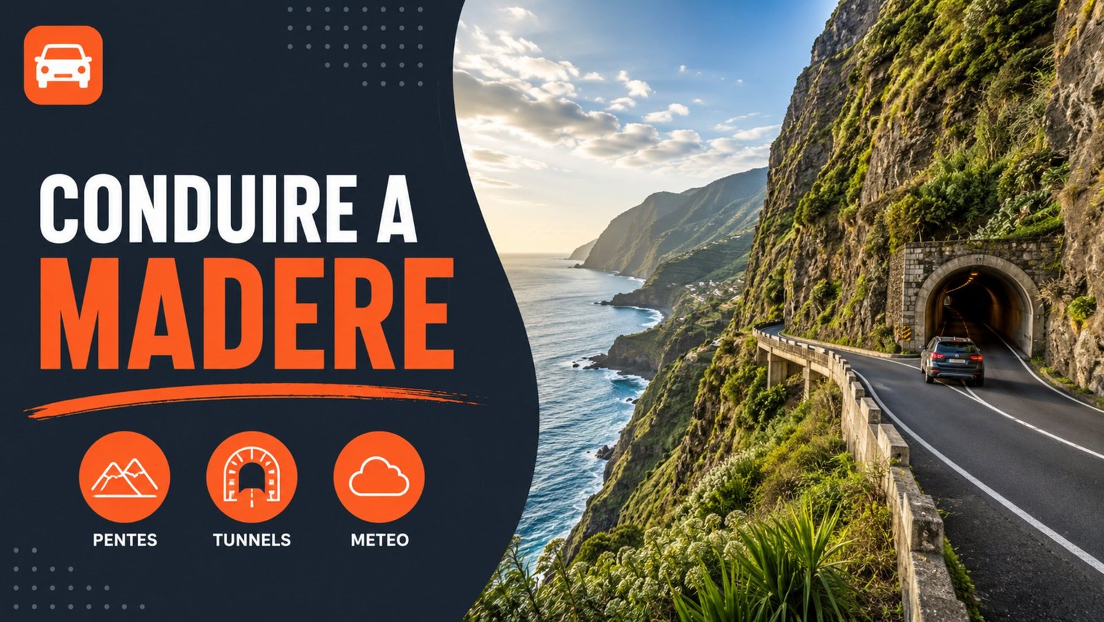 Conduire à Madère – couverture avec pentes, tunnels et météo