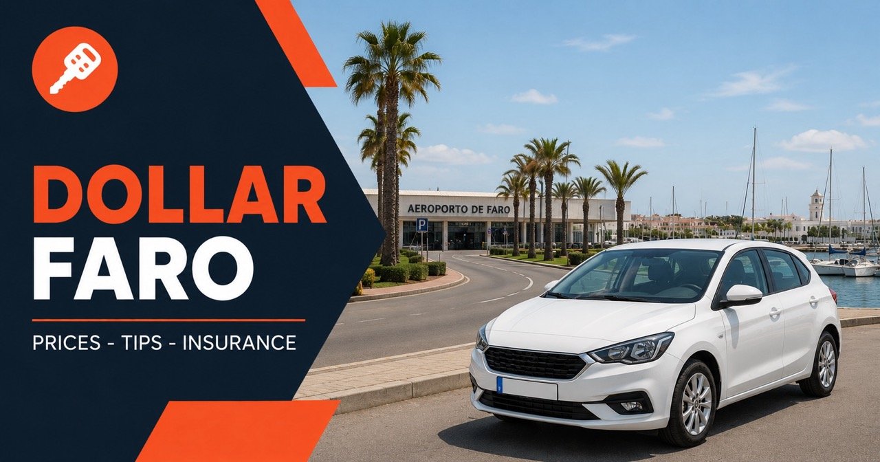 DOLLAR FARO — Faro Algarve, white car and orange car-key icon