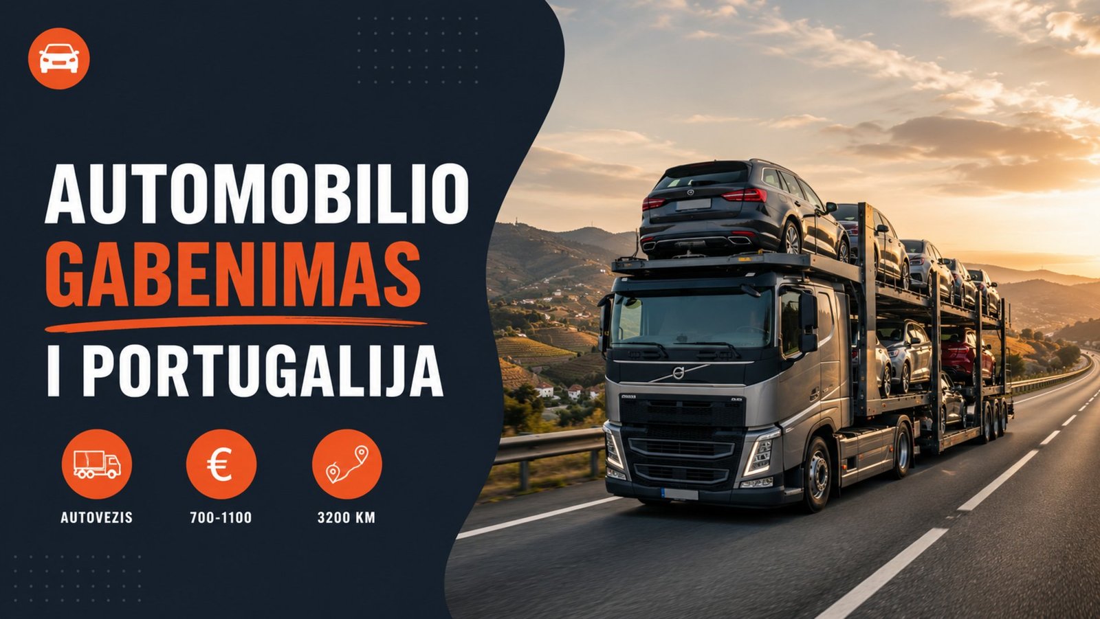 Automobilio gabenimas i Portugalija virselis