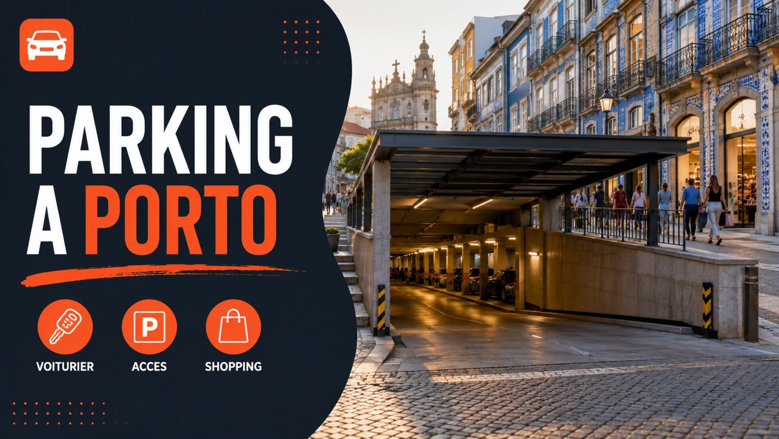 Parking à Porto – Garaje Santa Catarina, couverture avec voiturier, accès et shopping