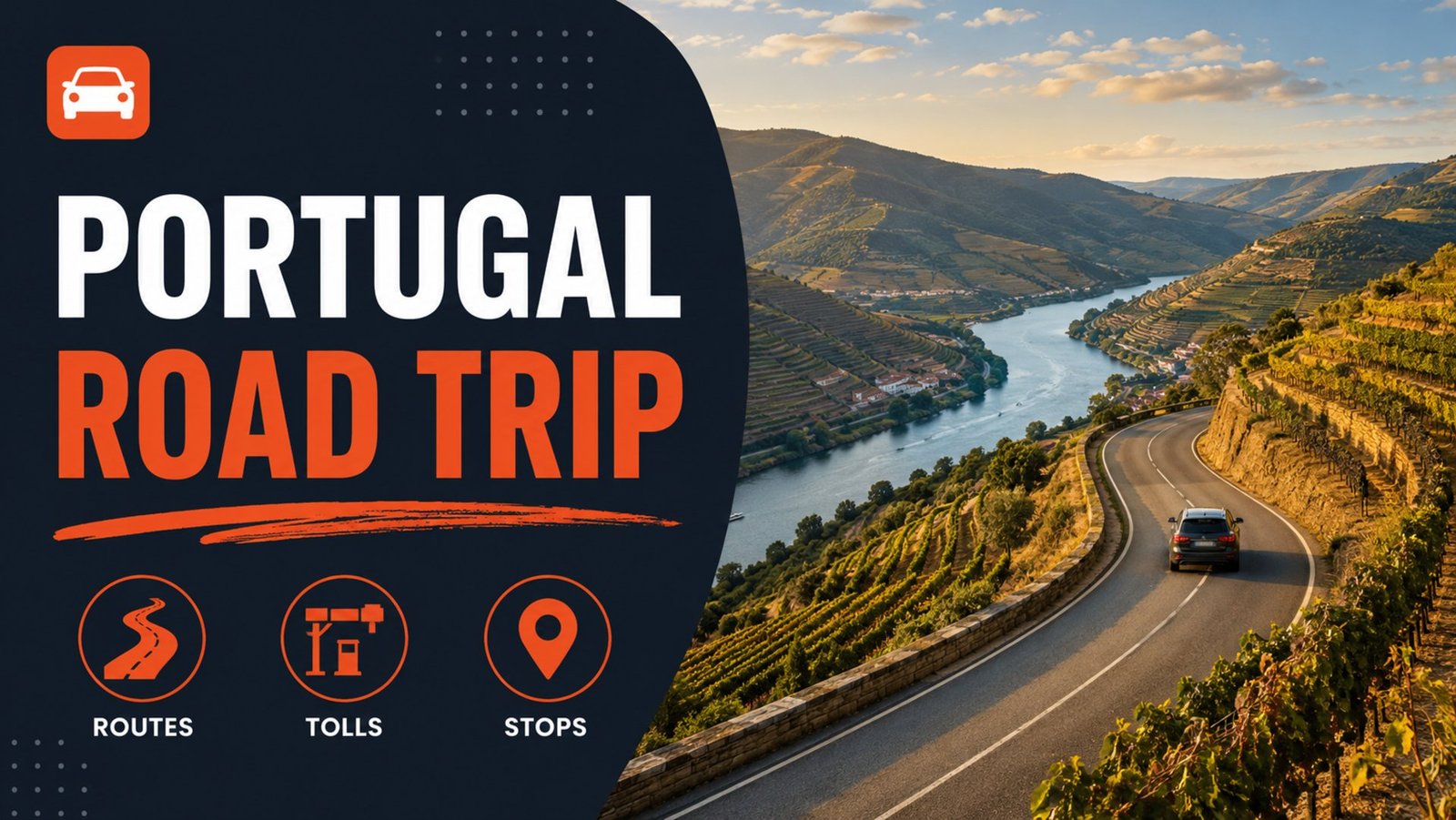 Portugal road trip guide cover – routes, tolls and stops through the Douro Valley