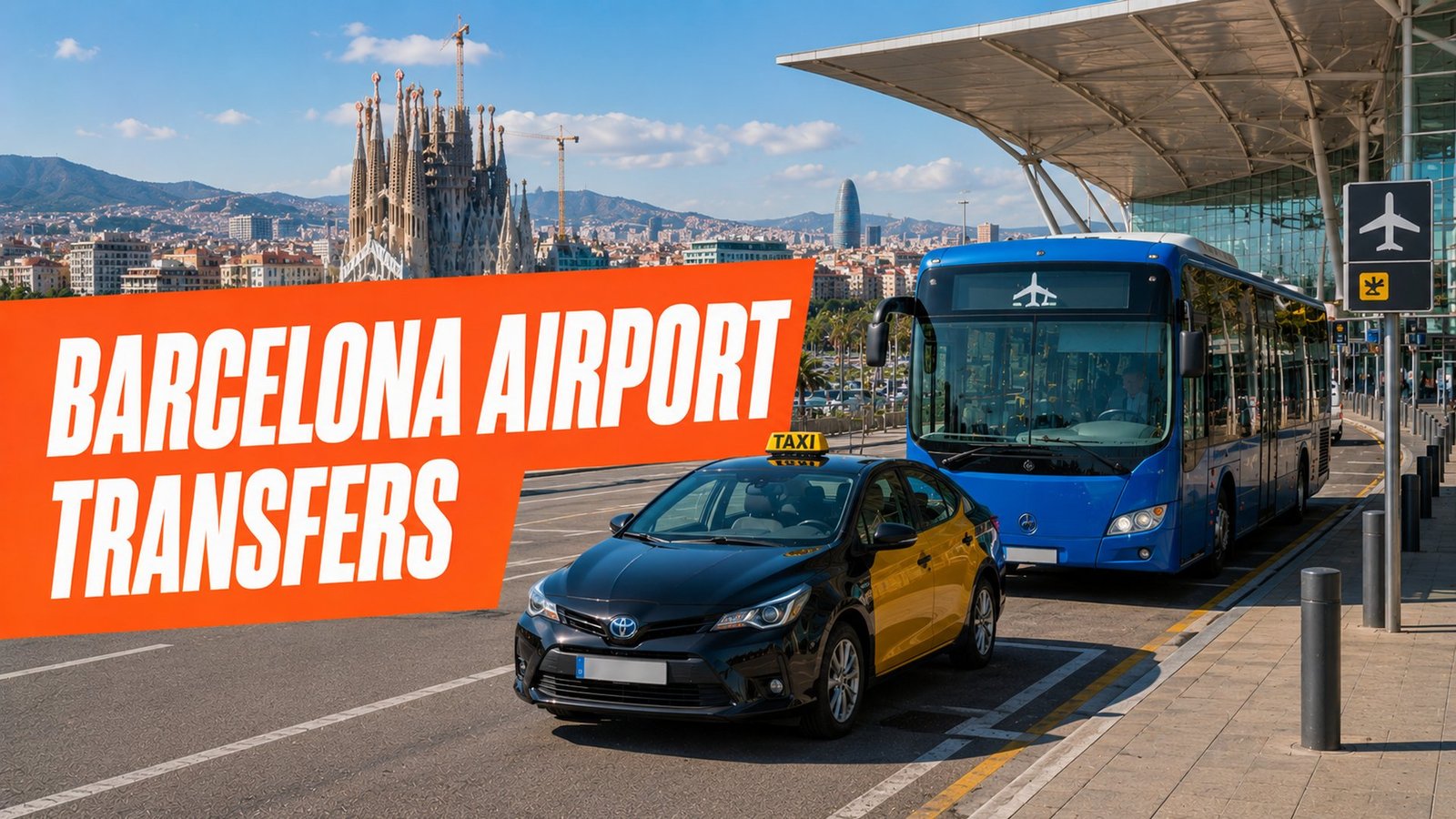 Barcelona Airport transfers - shuttle bus and taxi at El Prat