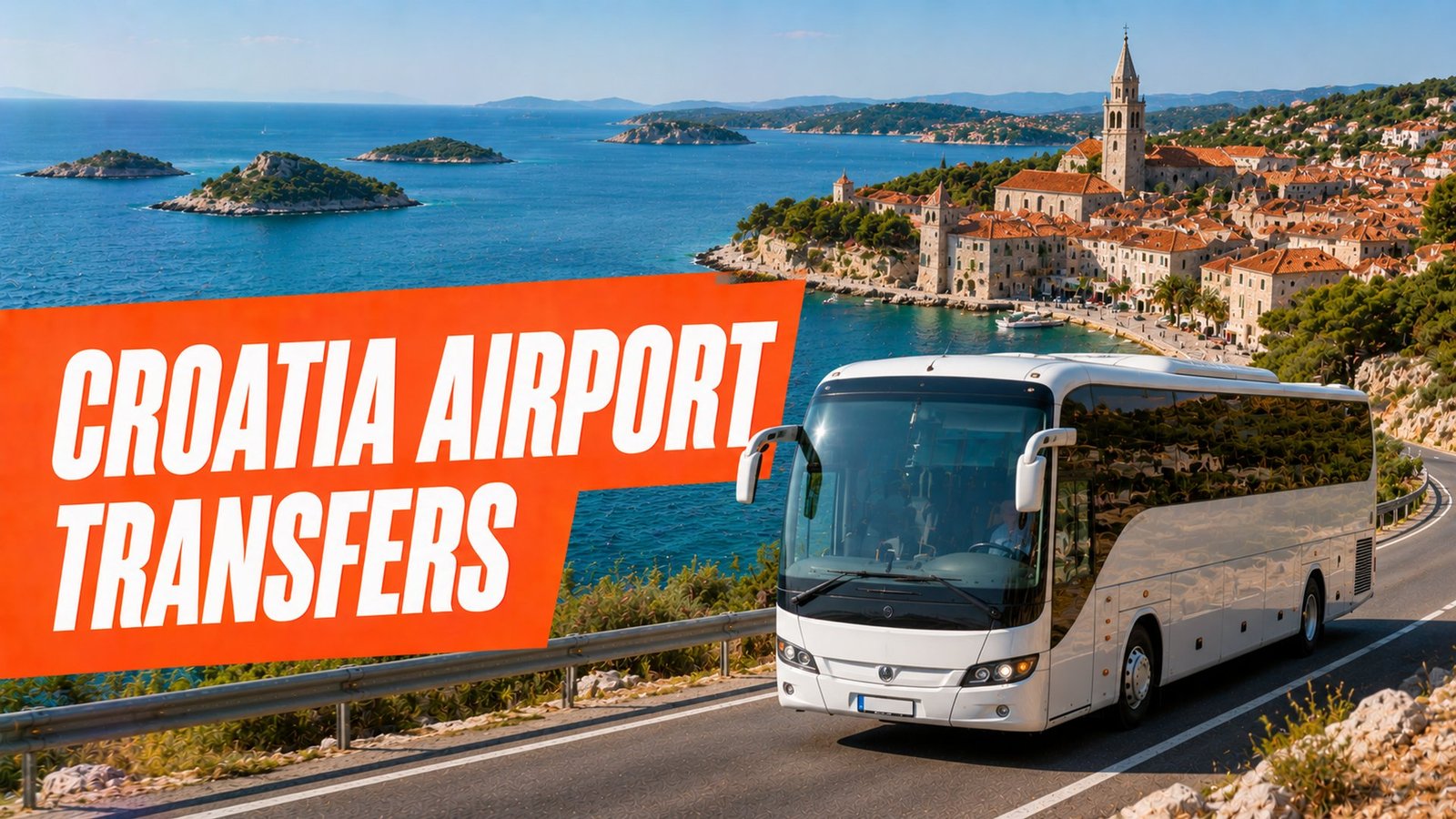 airport transfers croatia Croatia airport transfers - coach on the Adriatic coast