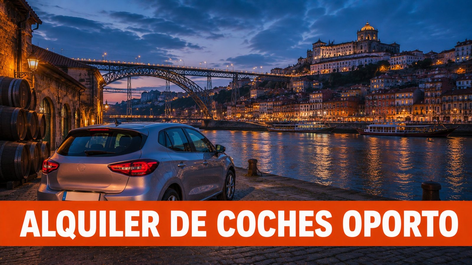 Alquiler de coches Oporto – ribera del Duero al anochecer