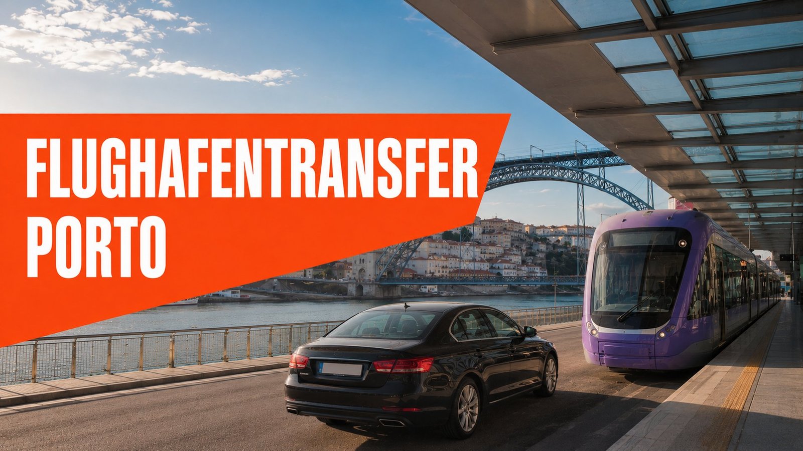 Flughafentransfer Porto – Metro Linie E und Transferwagen am Flughafen Porto