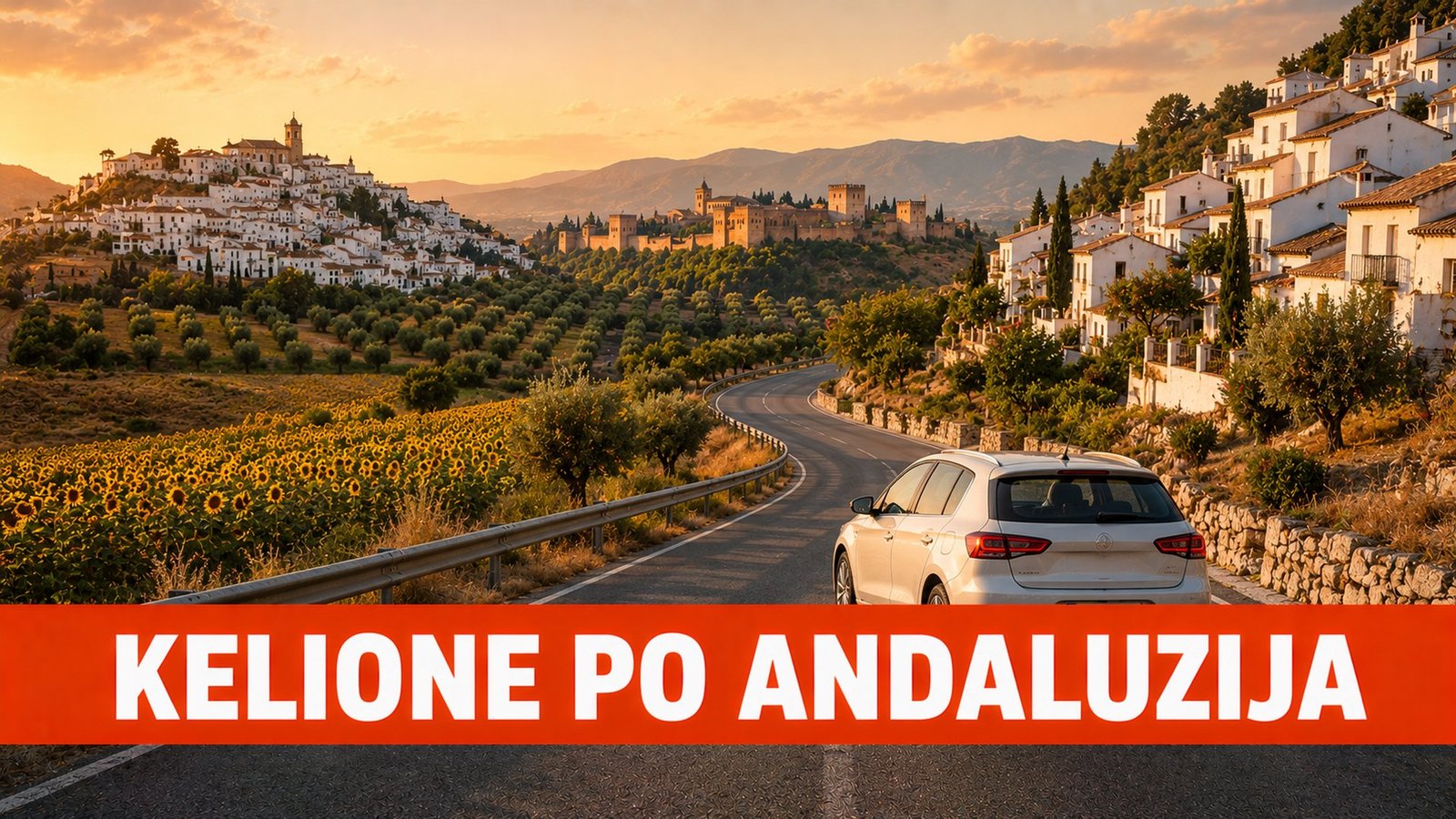 Kelionė automobiliu po Andalūziją – balti kalnų miesteliai ir alyvmedžių giraitės