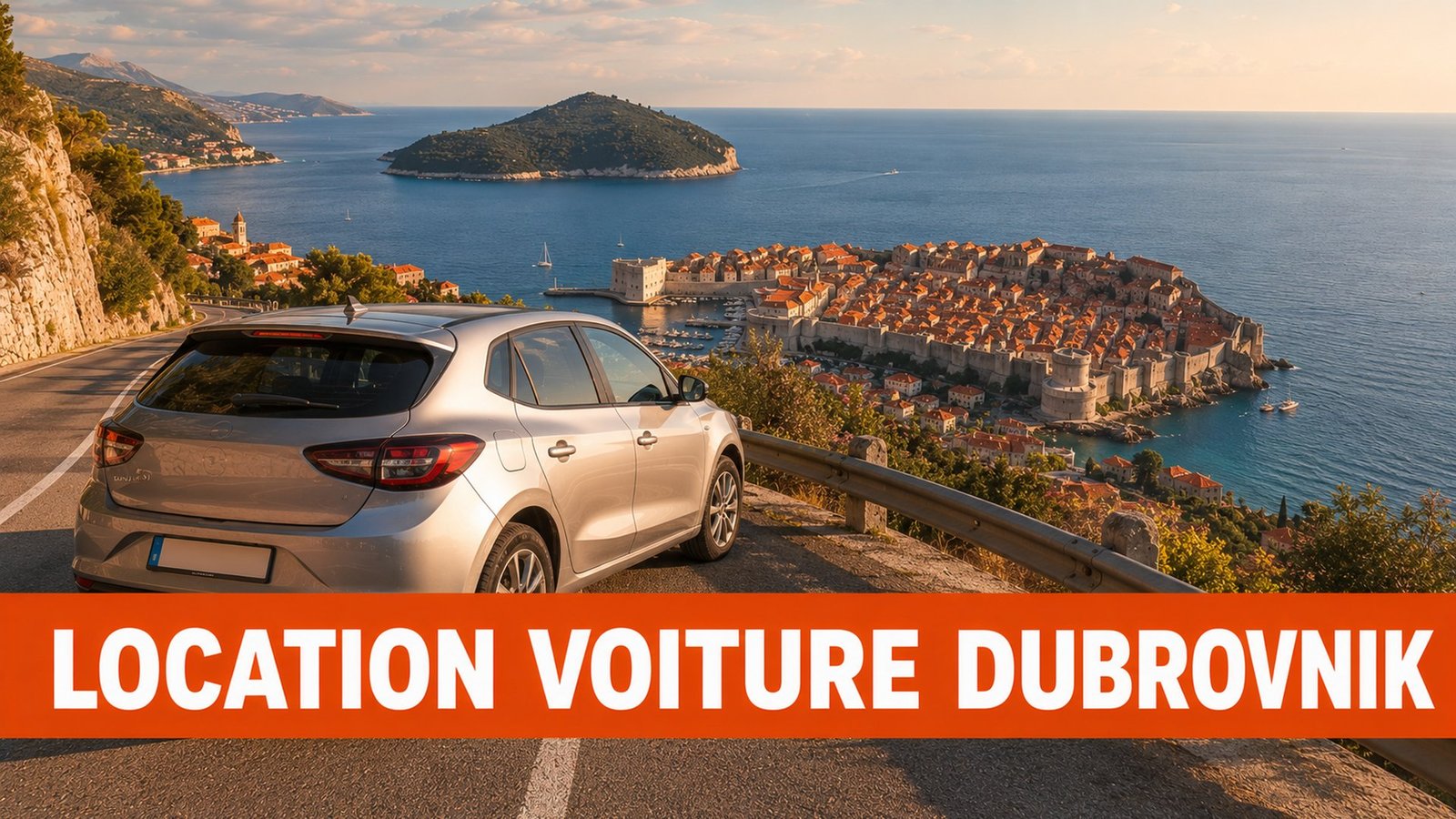 Location voiture Dubrovnik – route côtière au-dessus de la vieille ville
