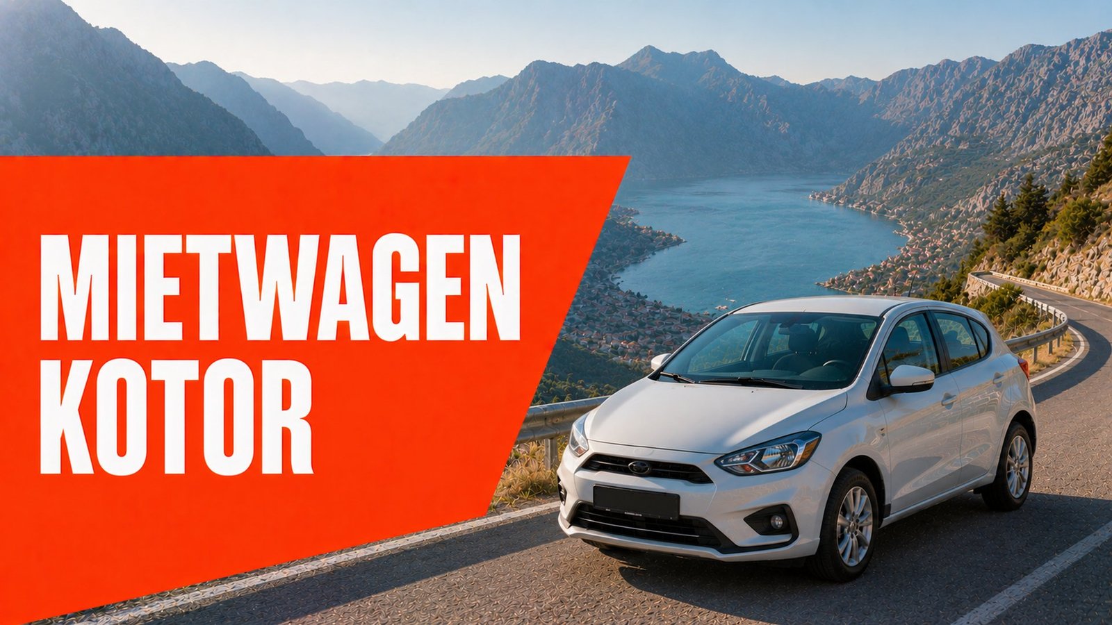 Mietwagen Kotor – Mietwagen auf Serpentinen über der Bucht von Kotor