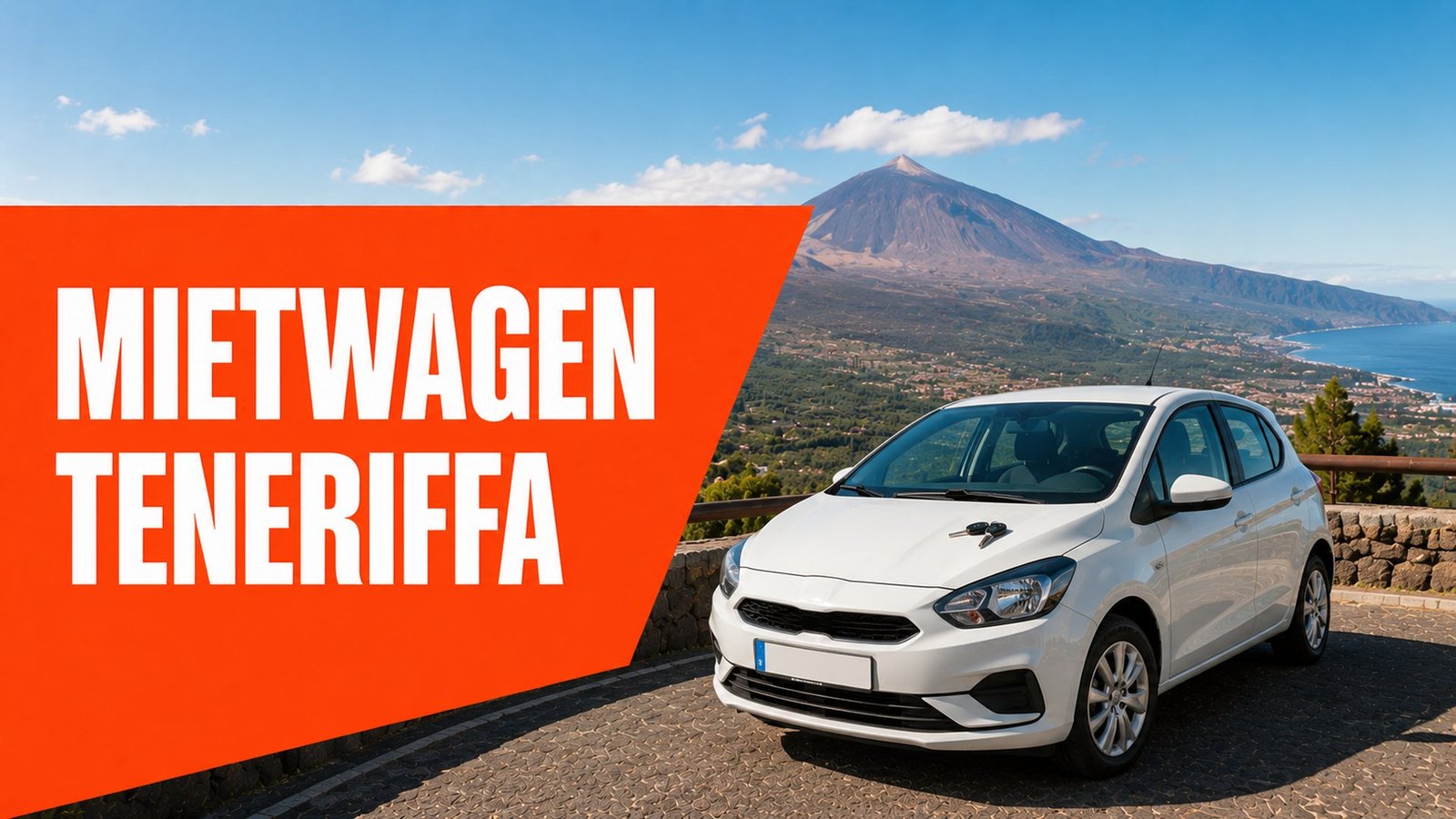 Mietwagen Teneriffa – Mietwagen mit Teide im Hintergrund