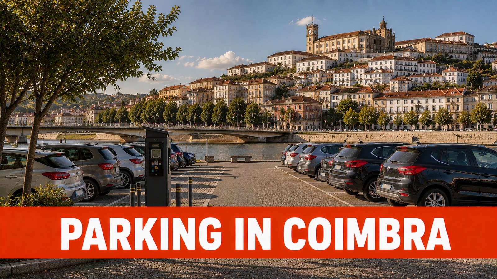 Estacionamento em Coimbra junto ao rio Mondego